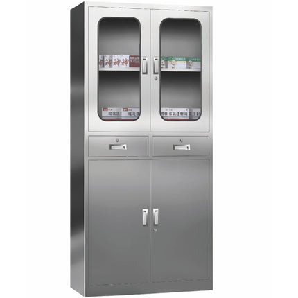 Commercial Stainless Steel Cabinet 4 Doors 2 Drawers 900x400x1800mm |  Myslc03