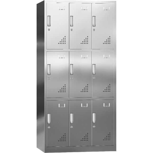 Commercial Stainless Steel 9 Door Locker 900x500x1800mm |  Myslc09