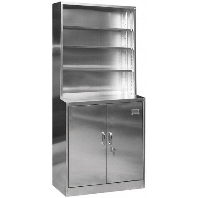 Commercial Stainless Steel Cabinet 2 Doors 4 Shelves 850x500x1850mm |  Myslc13