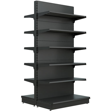 Retail Gondola Shelving Unit Black| Nsreu12 Blackdouble