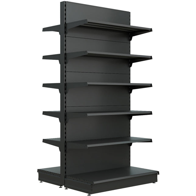 Retail Gondola Shelving Unit Black| Nsreu12 Blackdouble