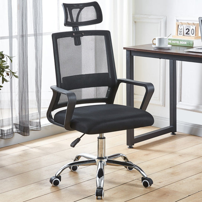 Mesh Office Chair With Headrest Black |  Oc203