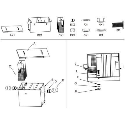 Grease Trap Fat Separator En1825 1 Certified Stainless Steel 25 Litres |  Os10