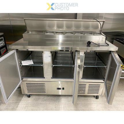 Refrigerated Prep Table 3 Doors Sandwich Top 8x Gn1/6 |  P33