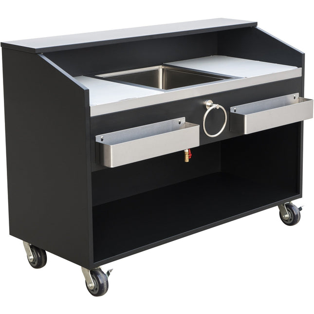 Commercial Portable Bar Stainless Steel &Amp; Black 1550x600x1100mm | Pb2461 Blm