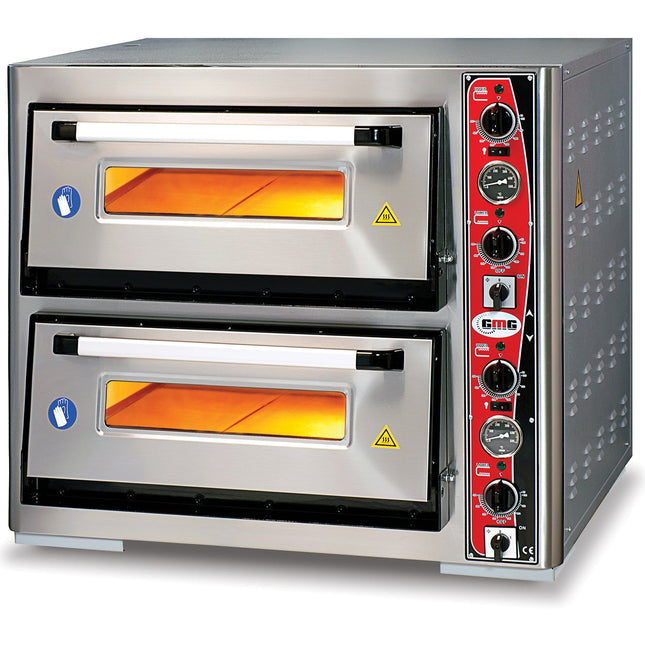 Electric Pizza Oven Premium Thermometer 2 Chambers 700x1050mm Capacity 6+6 Pizzas At 13&Quot; 230 V/1 Phase |  Pf70105 Det