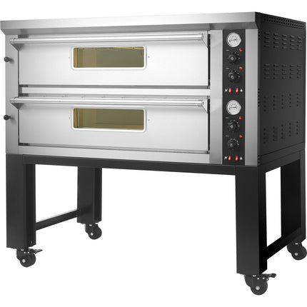 Commercial Pizza Oven With Stand Electric 2 Chambers 610x610 500°C Mechanical Controls 8.4k W 380 V | Ps402 A