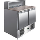 Pizza Prep Table 2 Doors Stainless Steel Pizza Top 5x Gn1/6 Depth 700mm |  Thps900