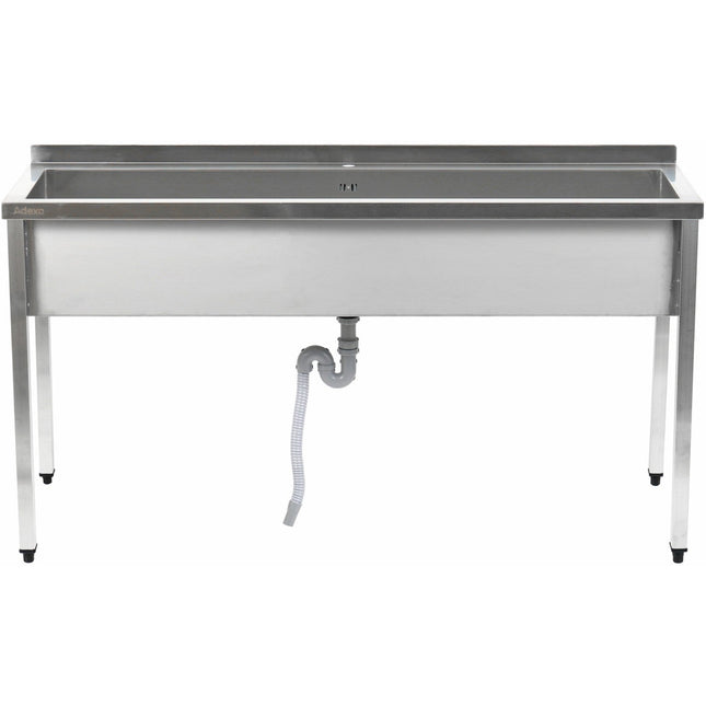 Commercial Pot Wash Sink Stainless Steel 1 Bowl Splashback 1600x600x900mm Square Legs |  Psa16060
