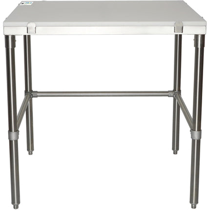 Professional Solid Stainless Steel Poly Top Work Table 900x600x900mm |  Pswt600 X900 Ob