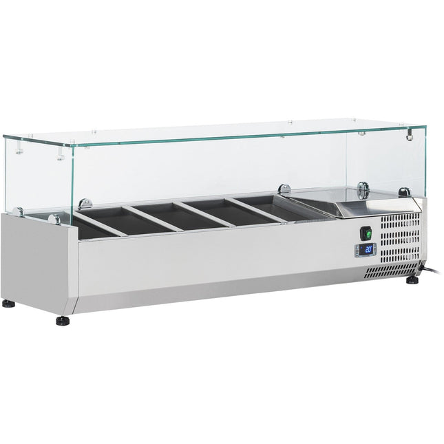 Refrigerated Servery Prep Top 1200mm 5x Gn1/4 Depth 330mm |  Thv1200/330