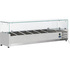 Refrigerated Servery Prep Top 6x Gn1/3 1400x395x435mm Glass Top |  Thv1400/380