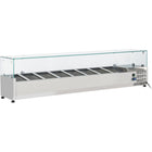 Refrigerated Servery Prep Top 1500mm 6x Gn1/3 Depth 380mm Glass Top | Vrx1500/380