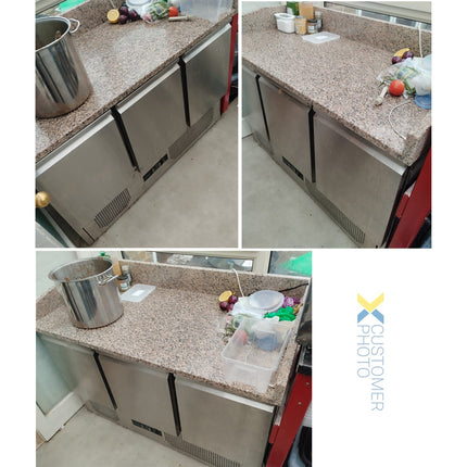 Pizza Counter 3 Doors Refrigerated Counter Depth 700mm |  Pz14