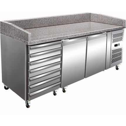 Refrigerated Pizza Preparation Table 2 Door 7 Neutral Drawers |  Thpz2610 Tn