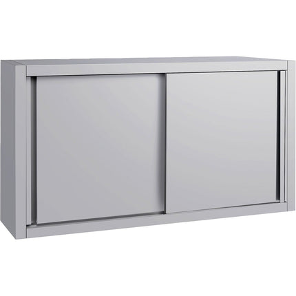 Commercial Stainless Steel Wall Cabinet With Sliding Doors And Inner Shelf 1200x400x650mm | Qnh904