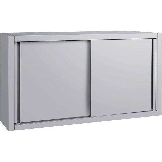 Commercial Stainless Steel Wall Cabinet With Sliding Doors And Inner Shelf 1200x400x650mm | Qnh904