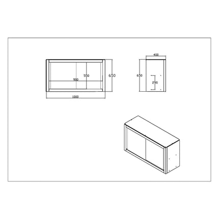 Commercial Stainless Steel Wall Cabinet With Sliding Doors And Inner Shelf 1000x400x650mm | Qnh902