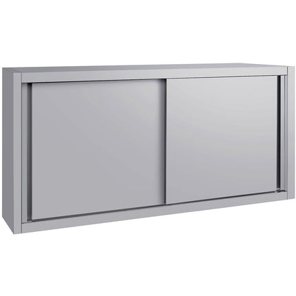 Commercial Stainless Steel Wall Cabinet With Sliding Doors And Inner Shelf 1500x400x650mm | Qnh906