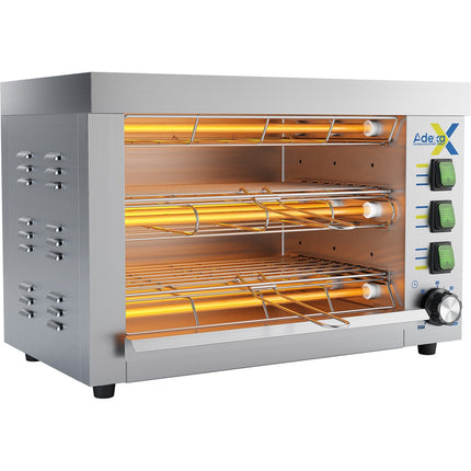 Commercial Quartz Salamander Grill Oven Double 360x245x295mm 3.25k W |  Qto360