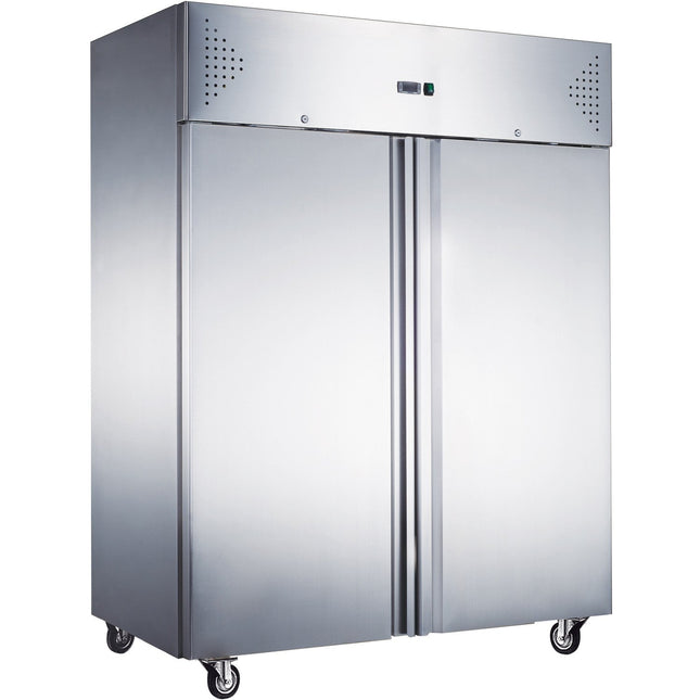 967lt Commercial Freezer Stainless Steel Upright Cabinet Twin Door Ventilated Cooling | F800 V