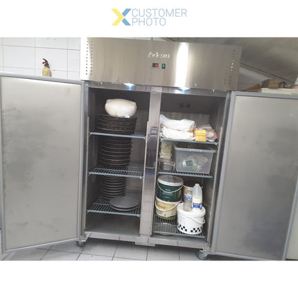 Commercial Refrigerator 1150 Litres Upright Stainless Steel Twin Door 1480x730x2010mm Fan Assisted Cooling |  Thl1180 Tn