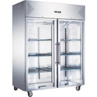 1200lt Commercial Refrigerator Stainless Steel Upright Cabinet Twin Glass Door Gn2/1 Fan Cooling |  R1200 Sglass