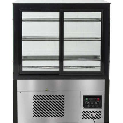 Cake Counter Straight Front 1800x730x1300mm 3 Shelves Black Base Led |  Gn1800 R3 Black