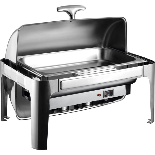 Roll Top Chafer Electric Heating Gn1/1 Stainless Steel Mirror Polish 9 Litres |  Ra2301 Be