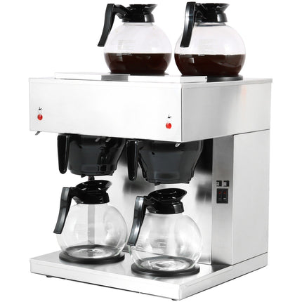 Commercial Twin Filter Coffee Maker Manual Fill 2 Glass Jugs 4 Hotplates |  Rb286 X2