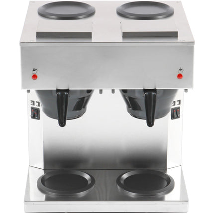 Commercial Twin Filter Coffee Maker Manual Fill 2 Glass Jugs 4 Hotplates |  Rb286 X2