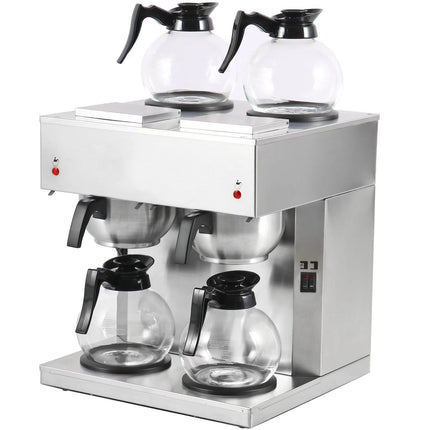 Commercial Twin Filter Coffee Maker Manual Fill 4 Glass Jugs 4 Hotplates |  Rbd286 Bd4