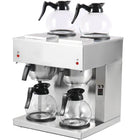 Commercial Twin Filter Coffee Maker Manual Fill 4 Glass Jugs 4 Hotplates |  Rbd286 Bd4