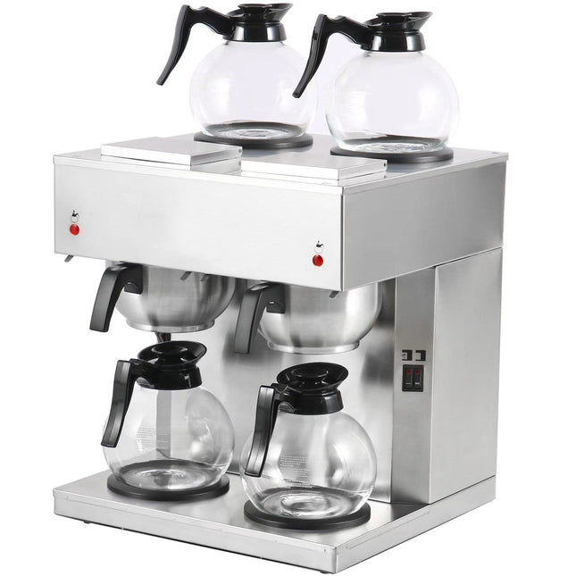 Commercial Twin Filter Coffee Maker Manual Fill 4 Glass Jugs 4 Hotplates |  Rbd286 Bd4