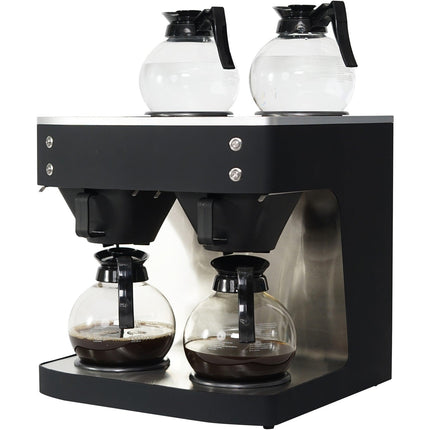 Commercial Twin Filter Coffee Maker Manual Fill 4 Glass Jugs 4 Hotplates | Rbd386 Pad4