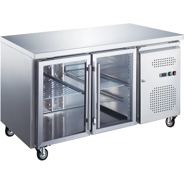 Commercial Refrigerated Counter 2 Glass Doors Depth 700mm |  Rg21 Vglass