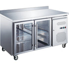 Commercial Refrigerated Counter 2 Glass Doors Depth 700mm Upstand | Rg22 Vglass
