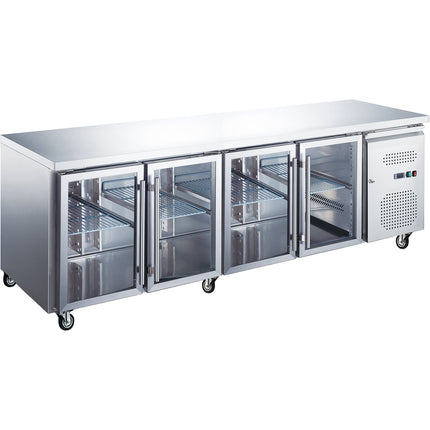 Commercial Refrigerated Counter 4 Glass Doors Depth 700mm |  Rg41 Vglass