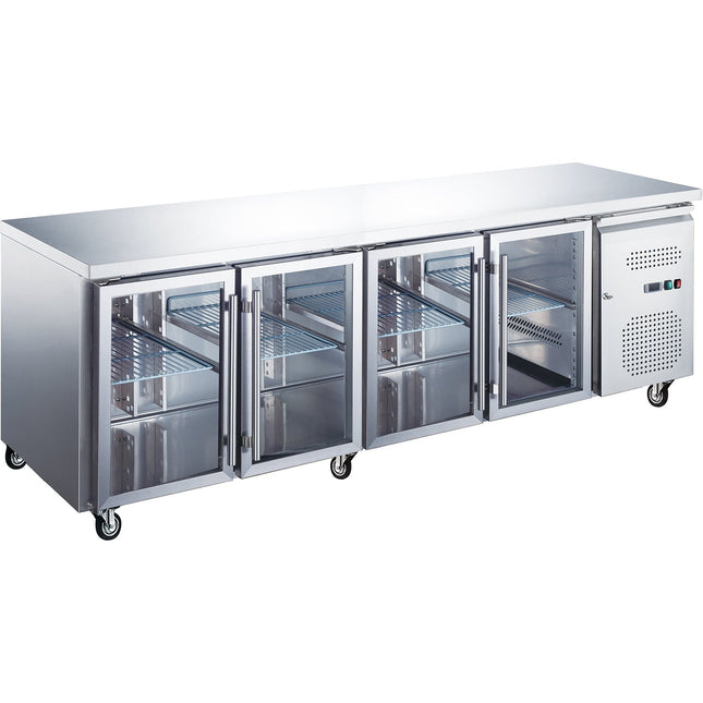 Commercial Refrigerated Counter 4 Glass Doors Depth 700mm |  Rg41 Vglass