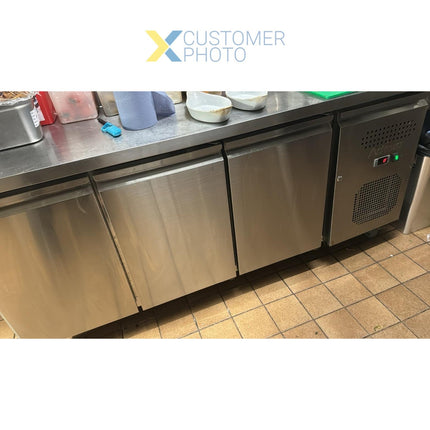 Professional Refrigerated Counter With Upstand 3 Doors Depth 600mm |  Rs32 V