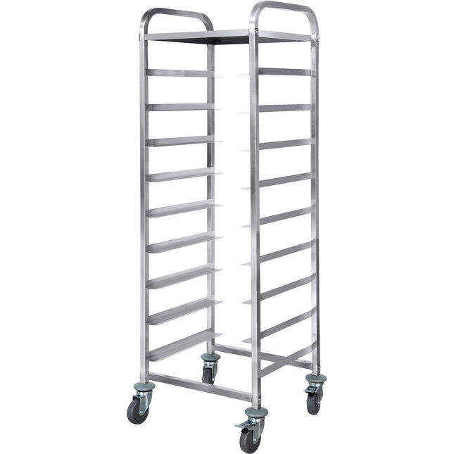 Commercial Dishwasher Basket Trolley With Top Shelf Stainless Steel 9 Levels 550x510x1700mm |  Rt5509 T