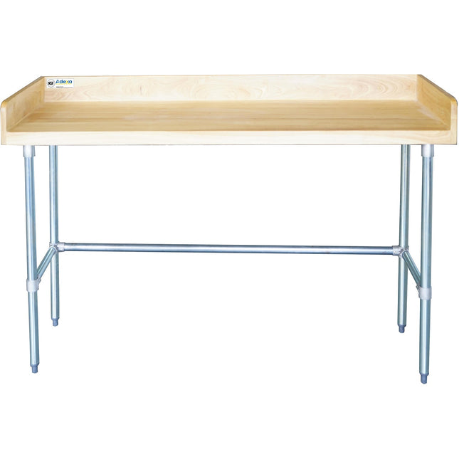 Bakery Work Table Wood Top 3 Sides Upstand 1200x600x900mm |  Rwtg600 X1200100 Bsob