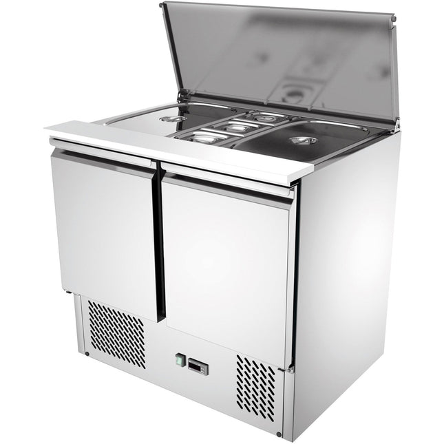 2 Door Saladette Counter Fridge With Chopping Board 240 L |  Ths900