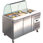 Saladette Prep Counter Glass Top 1360x700x1365mm 2 Doors |  Sal21