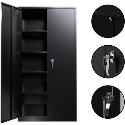 Professional Black Steel Cabinet 2 Doors 800x400x1800mm |  Sart202