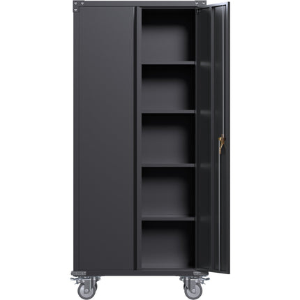 Commercial Mobile Black Steel Cabinet 2 Doors 800x410x1800mm |  Sart204