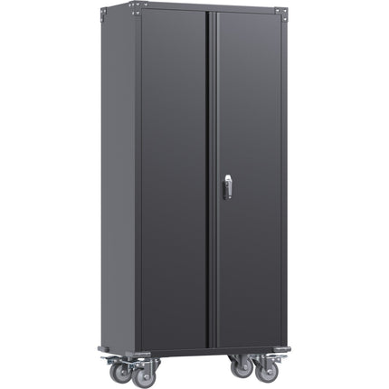 Commercial Mobile Black Steel Cabinet 2 Doors 800x410x1800mm |  Sart204
