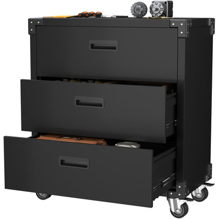 Professional Black 3 Drawer Steel Tool Cabinet 800x420x900mm |  Sart218