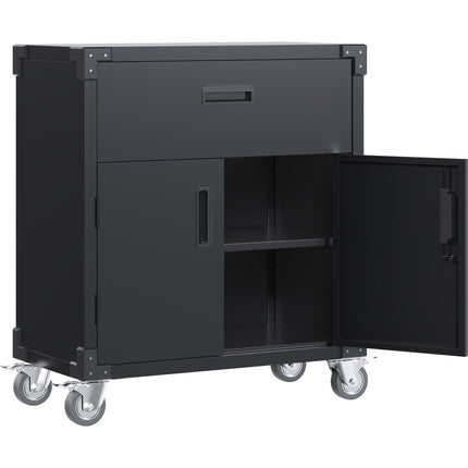 Professional Mobile Black 2 Door 1 Drawer Steel Tool Cabinet 800x420x900mm |  Sart222