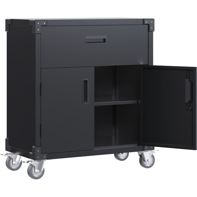 Professional Mobile Black 2 Door 1 Drawer Steel Tool Cabinet 800x420x900mm |  Sart222